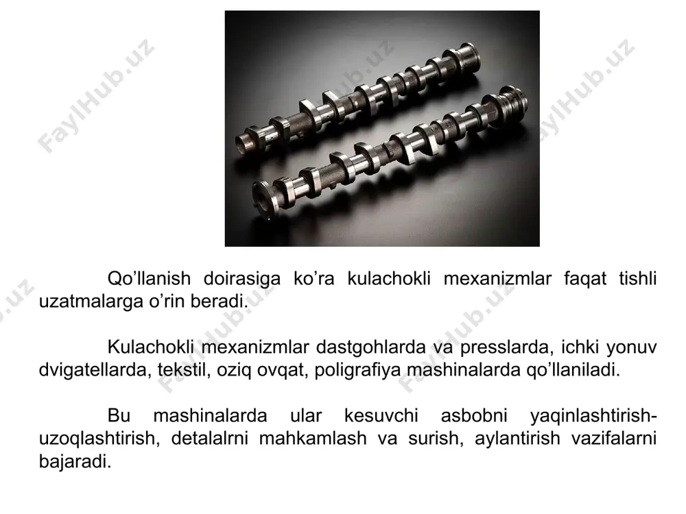 kulachokli mexanizmlar turlari, qo’llanilashi - Page 5