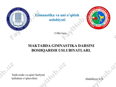 gimnastika va uning o'qitish uslubiylari — PPTX