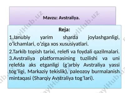 avstraliya — PPTX