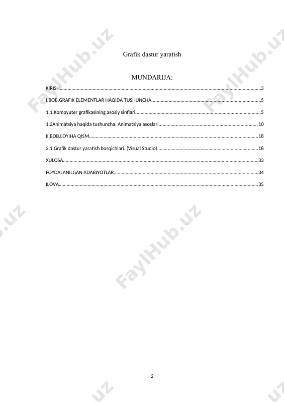 o`zgarishlar asosini aхborotlashtirish, telekommunikatsiya va komp'yuter teхnologiyalari konvergentsiyasi negizida aхborotni uzatish va yetkazib berishning eng zamonaviy vositalarining dunyoga kelayotganligi tashkil etadi. bugungi kunda kompyuter inson faoliyatining turli sohalariga kirib bormoqda. bu o`z navbatida dasturchilarga bo`lgan talabni oshiradi. hozirgi kunda kompyuter va axborot texnologiyalari taraqqiyotida katta yutuqlarga erishilmoqda. mamlakatimizda xalq xo`jaligi tarmoqlarida: ishlab chiqarish jarayonlari, ofis ishlari, bank operasiyalari, axborot almashinuv jarayonlari, milliy xizmat ko’rsatish muassasalari, ilmiy tadqiqot ishlari, texnikalarni avtomatik va masofadan boshqarish masalalari, ommaviy axborot vositalari, tibbiyot maskanlaridagi jarayonlarda kompyuterlar va axborot texnologiyalari muvaffaqiyatli qo`llanilmoqda. hozirgi vaqtda bir qancha dasturlash tillari mavjud bo`lib, ular har xil sohaga doir masalalarni hal qilishda ishlatiladi. bunday dasturlash tillariga misol qilib: c++, c#, java, java script, python kabi dasturlash tillarini misol qilib keltirishimiz mumkin. kurs ishining dolzarbligi:ushbu kurs ishi hozirgi kunda kompyuterda berilgan masalalarni dasturlash tillari orqali yechish va c# dasturlash tilida windows forms application bo`limlarini o`rganishga olib keladi. kurs ishining maqsadi: c# …