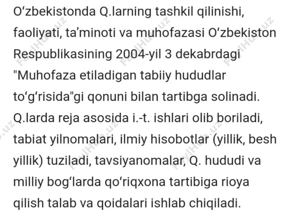 mavjud qòriqxonalar va ularning hozirgi holati - Page 4