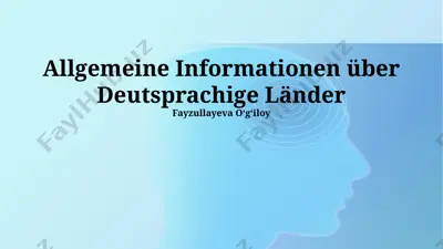 allgemeine informationen über deutsprachige länder — PPTX