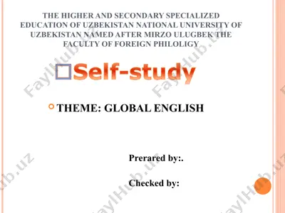self-study. theme- global english — PPT