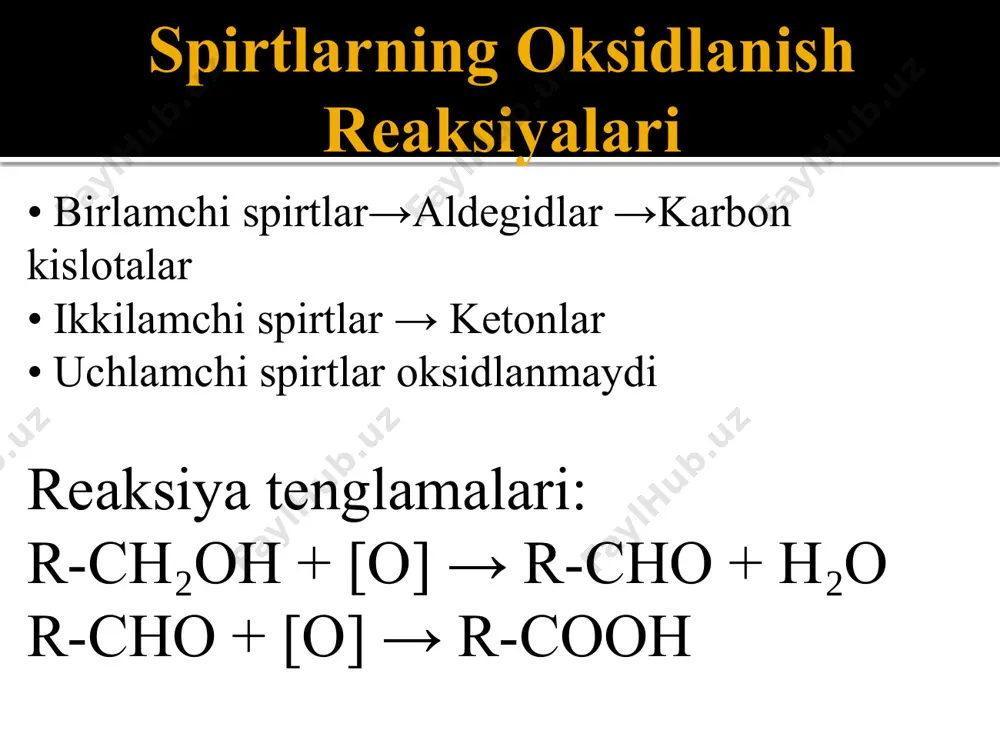 spirtlar va aldegidlar gaxos reaksiyalar - Page 4