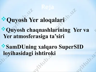 quyosh yer aloqalari — PPTX