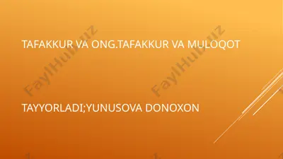 tafakkur va muloqot — PPTX