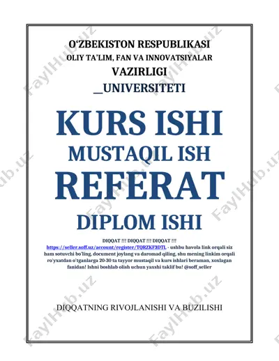diqqatning rivojlanishi va buzilishi — DOCX