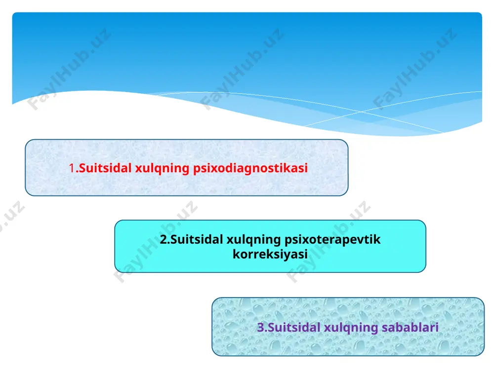 k y illarida o‘z joniga qasd qilinishi, katta avlod vakillarining ulug‘ yoshga k irganidan so‘ng «o‘lim vodiysi»ga yo‘l olishiga doir tarixiy dalillar mavj ud. uzoq umr ko‘ruvchi yoglar ma’lum bir yoshga yetgach, o‘z ixtiyorlari bilan ha yotdan ketishlari mumkin bo‘lgan. yapon madaniyatida (samuraylarda) o‘z joni ga qasd qilish muqaddaslik gardishi bilan yo‘g‘rilgan va har doim marosimiy xu susiyatga ega bo‘lgan. tadqiqotchi t.suleymanovaning ma’lumotlariga ko‘ra, tark etilganlik va yolg‘izlik hissi bilan bog‘liq bo‘lgan ko‘ngilli ta rzda o‘z hayotini tugatish haqidagi birinchi yozma manbalardagi eslatma qadimgi misr ma daniyatiga tegishli bo‘lib, tadqiqot muallifining e’tirof etishicha, qadimgi mi sr sivilizatsiyasining ma’lum davrlarida o‘z joniga qasd qilish holatlariga nisba tan munosabat anchagina tolerantlik xususiyatiga ega bo‘lgan. qadimgi hind qonunlarida marosimli o‘lim va bevalar suitsidiga yo‘l qo‘ygan holda maishiy xu susiyatga ega bo‘lgan autoagressiya qoralanib, hayotdan ko‘ngilli keti sh, qayta tug‘ilishning cheksizlik g‘ildiragini to‘xtatmaydi, ammo hayvon y oki iblis ko‘rinishida qayta tug‘ilishga olib keladi, deb …