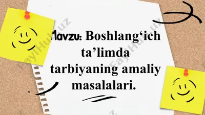boshlang‘ichta’limda tarbiyaning amaliy masalalari — PPTX