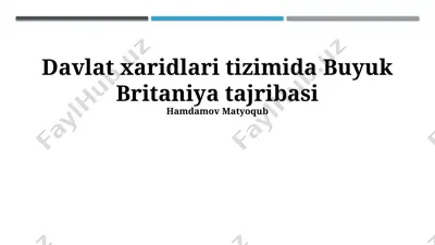 davlat xaridlarida innovatsiyalar — PPTX