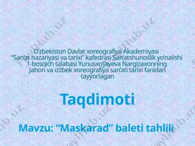 "maskarad" baleti — PPTX