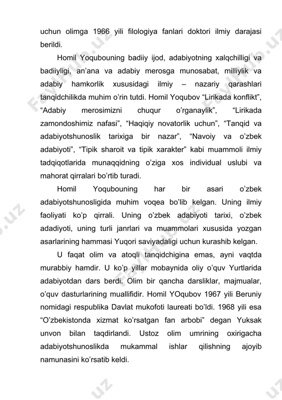 homil yoqubov - ulkan adabiyotshunos va munaqqid - Page 3