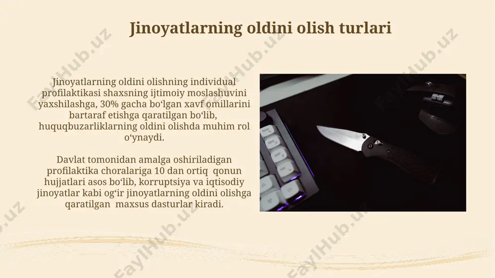jinoyatlarning profilaktika obyekti sifatida turlari - Page 5