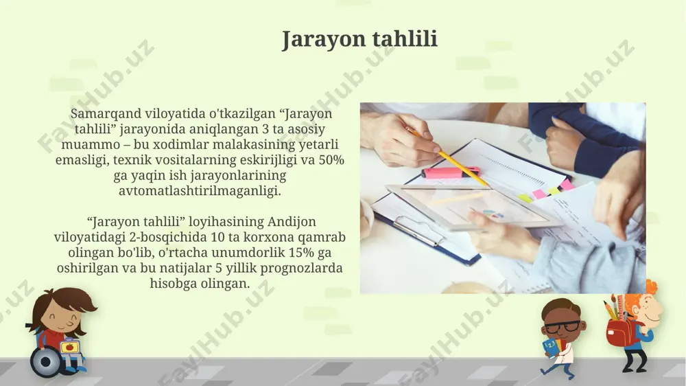 ahrida o‘tkazilgan tahlil natijasidir. “savol va javoblar” bo‘limi 35 ta savol va ularga tegishli 40 dan ortiq javobni o‘z ichiga oladi, bu ma’lumotlar samarqanddagi 2023 yilgi tadqiqotlar natijalari asosida tuzilgan. foto va video materiallar видео таҳрирлаш жараёнида 200 дан ортиқ клип ва 5000 дан зиёд суратдан фойдаланилди, бу эса 10 соатлик тайёр маҳсулотга олиб келди. маълумотларнинг сифатини ошириш учун 4к ва full hd форматидаги 350 тадан ортиқ видео ва 1000 дан ортиқ фото суратлар профессионал асбоб-ускуналар ёрдамида ишланди. e'tiboringiz uchun rahmat @taqdimot_robot image6.jpg image7.jpg image8.jpg image9.jpg image10.jpg image11.jpg image12.jpg image13.jpg image14.jpg image15.jpg image16.jpg image17.jpg image18.jpg image19.jpg image20.jpg image21.jpg image22.jpg image1.png