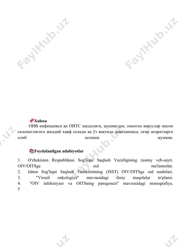 odamlar imunitet tanqisligi viruslari (oiv) infektsiyasi - Page 5