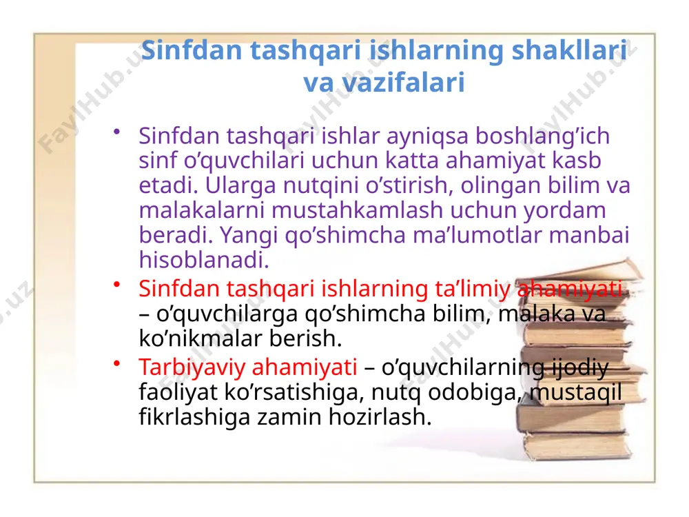 ona tilidan sinfdan tashqari ishlarni tashkil etish - Page 5
