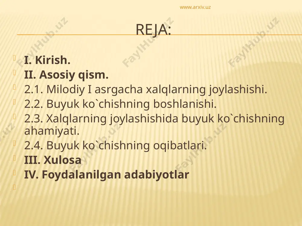 protsessi ham yuz bermoqda edi. quyi reynda hamda yutlandiya yarim oryulida angl-saks abiaalari birlashmasi; o’rta reynda frank qabilalari ittifoqi; yuqori reynda allemanlar ittifoqi (bunga kvadlar, markomanlar, qisman svevlar kirar-di); elbada va elbaning narigi tomonida langobardlar, van-dallar, burgundlarning ittifoqlari tashkil topdi. bundan oldingi bobda gotlarning ikkita ittifoqi — vestgotlar itti-foqi va ostgotlar ittifoqi vujudga kelib, bularning har bi-ri dunay va qora dengiz bo’yi rayonida ko’p qabilali davlat tashkil qilganligi gapirib o’tilgan ediru asrniig oxirlari-dan boshlab va ayniqsa v asrda varvarlar yoppasiga imperiya territoriyasaga qarab yo’l olib, uni asta-sekin istilo qila boshladilar. тo’g`ri, bu istilo qilish qariyb butun bir asrga cho’zildi. ancha vaqtgacha bu istilochilar rasman imperiyaning «ittifoqchilari» deb qaraldi. biro,q zamondoshlar bu nomga aldanjadi. g`arbiy rim imperiyasining tobora qulab borayotgan-ligi shubhasiz haqiqat edi. chug`ji varvarlar imperiyani istilo etish bilan bir vaqtda imperiya territoriyasiga o’zlarining bu-tun oilalari, uy anjomlari, sigir-buzoqlari va hokazolari bilan ko’chib kelib; o’rnashayotgan edilar. shuning uchun iv asrning oxirini …