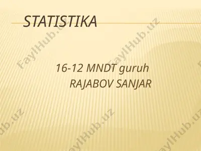 variatsiya, assimetriya va ekses ko’rsatgichlari — PPTX