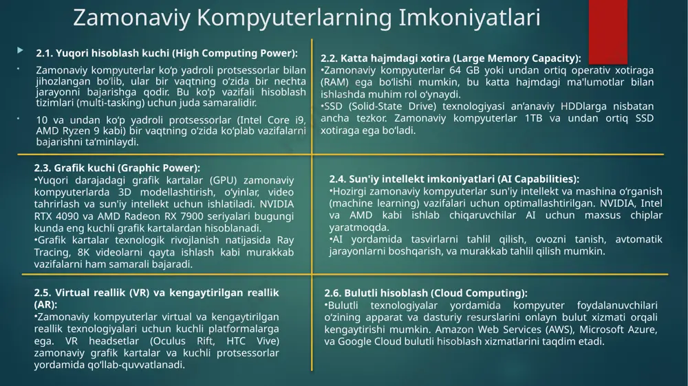 angilanish chastotasi bilan o‘yin monitorlari mavjud. tarmoq imkoniyatlari: 10 gbe ethernet tarmoq interfeysi. wi-fi 6 va wi-fi 6e simsiz tarmoqlari yuqori tezlik va katta quvvatni ta’minlaydi. image6.jpeg image7.png image8.png image9.png image10.png image11.png image12.jpeg image13.png image2.png image3.png image4.png image5.png /docprops/thumbnail.jpeg