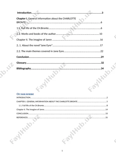 literary study guide on charlotte bronte's "jane eyre" — DOC