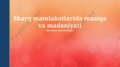 sharq mamlakatlarida musiqa va madaniyati — PPTX