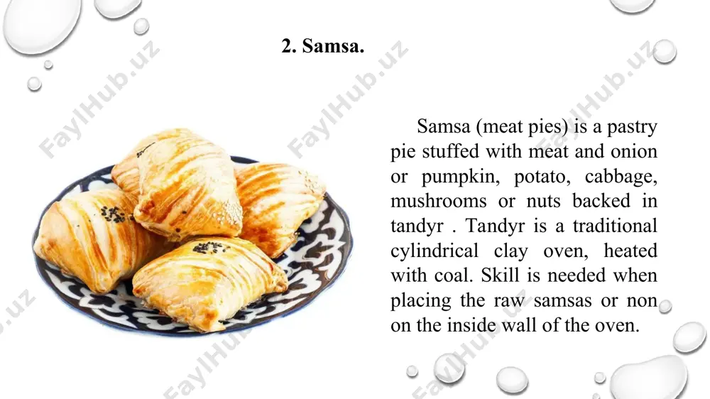 amb and vegetable soup, also known as shurpa (sho’rpo) is a well-known central asian soup. there are a lot of ingredients that are used while cooking this dish. most often there are chickpeas (garbanzo beans) added to give it an authentic taste. 6. shurpa. ingredients: 500 g (18 oz.)mutton 100 g or 3/5 cup vegetable oil 500 g (18 oz.) potatoes 1 bunch (1 oz.) each dill and fresh coriander 4 onions 4 tomatoes 1 chili pepper 2 tablaspoons tomato paste 1 apple ground black pepper bay leaf salt and spices to taste 1. cut meat into small pieces and sear in oil until brown. 2. add sliced onions and tomatoes, and saute another 7-10 min. then put in potatoes and stir well. 3. pour in 2.5-3 liters or quarts of water, add salt and bring to a boil. 4. then add whole chili pepper, chopped dill, and fresh coriander. …