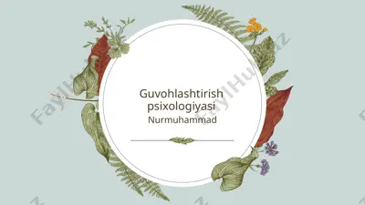guvohlashtirish psixologiyasi — PPTX