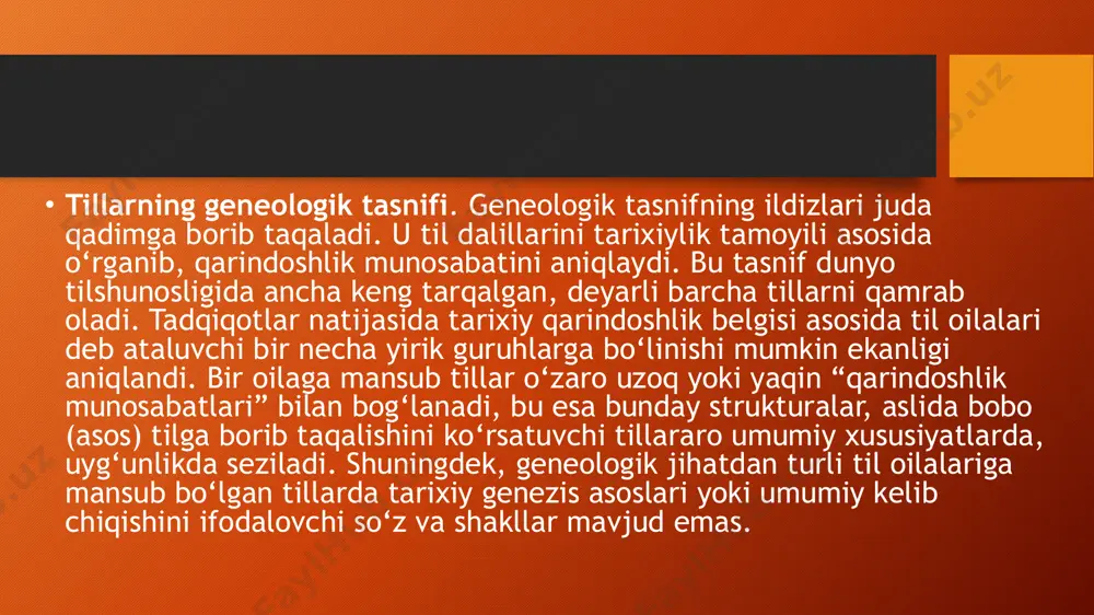 dunyo tillari, tillarning genealogik, tipologik tasnifi - Page 5