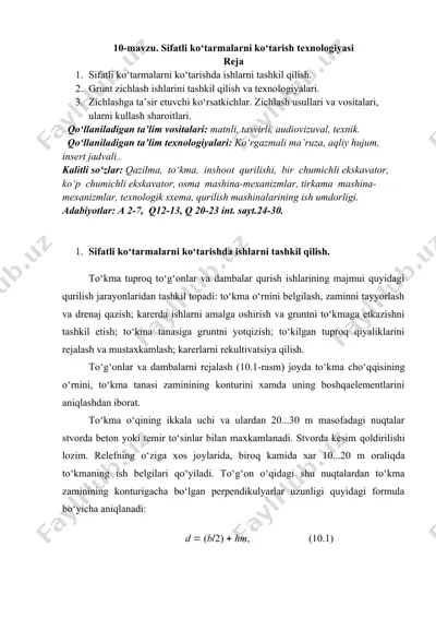 sifatli ko‘tarmalarni ko‘tarish texnologiyasi — DOCX