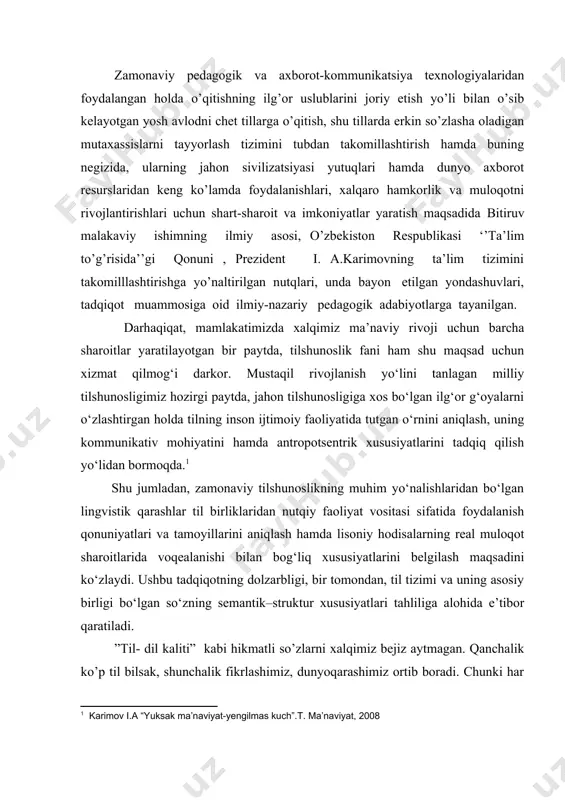 irish va shakllantirish, har bir talabaning o’z mutaxassisligiga oid bo’lgan mavzudagi matnni lug’at yordamida yoki lug’atsiz tarjima qila olishni, davlat tashkilotlari va korxonalarda ish jarayonida mavjud bo’ladigan tarjima ishlarini asliyatdan o’zbek tiliga o’girganda, qo’pol va tushunarsiz muammolarga yo’l qo’masligini ta’minlashdan iborat. ingliz tili grammatikasini boshqa bilimlar bilan puxta o‘zlashtirib olsa, kelajakda chet el davlatlari bilan hamkorlik qilishda, tarjimon bo‘lishda aynan mana shu ingliz tili grammatikasi juda ham yaxshi tayanch bo‘la oladi. ishning maqsadi va vazifalari. ingliz tilidagi “grammatika” bo‘limini o‘quvchilarga yaxshi o‘rgatish, sintaksisdagi qiyinchiliklarni, tarjima qilishda so’z tartibidagi muammolarni bartaraf qilish va tarjima nazariyasining metodlarni yaxshi tushunib o‘rganishdan iborat. shu bilan birga grammatikada tarjima nazariyasida qiyinchiliklarni va muammolarni bartaraf etishdan iborat. ishning ilmiyligi. hozirgi zamon ingliz tili grammatikasida ayrim so‘zlarning sintaktik tahlili. hozirgi zamonda ingliz tili grammatikasida so’z tartibining tahlili. ishning metodik va nazariy asoslari. ishning metodik va nazariy asoslari sifatida j. bo’ronov, g’.salomov, a. fyodorov, v.komissarov, v.vinogradov kabi mashhur …