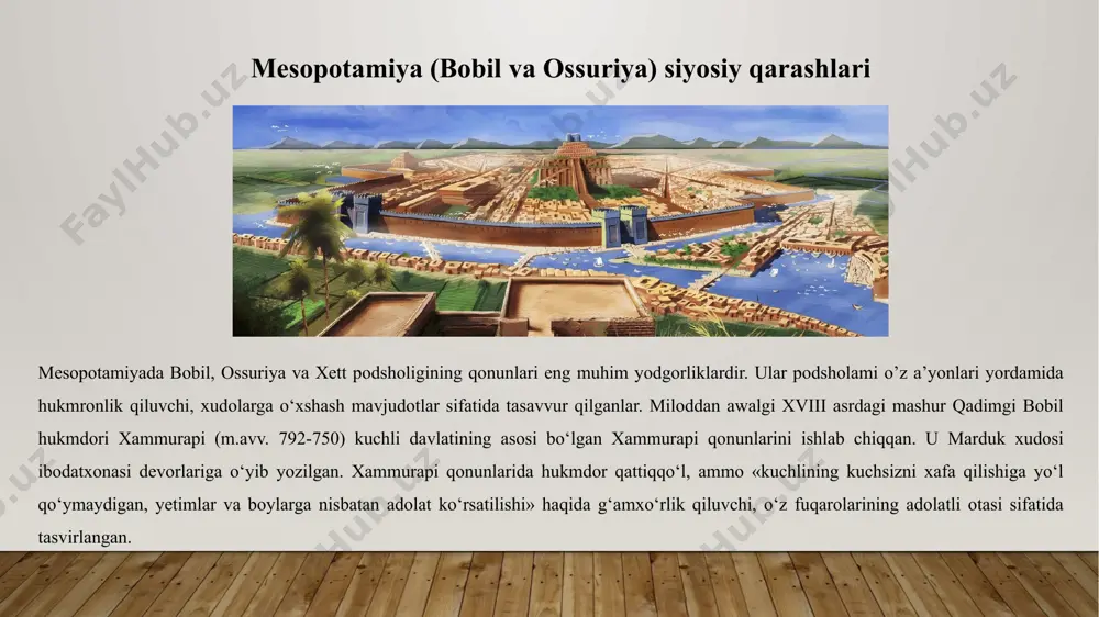osabatlarda odamlar, shaxslar o‘rtasidagi o‘zaro munosabatlar 33 hal qiluvchi ahamiyatga molik bo‘lgan omil tarzida birinchi o‘ringa . qo‘yiladi. konfutsiy siyosiy g‘oyalari insonparvarlik, ijtimoiy tenglik va ijtimoiy adolat aqidalari bilan sug‘orilganligi uchun ham uni barcha xitoyliklar hamma vaqt avliyo, donishmand, “tojsiz hukmdor”, millatning ma’naviy-axloqiy dohiysi hamda madaniyat-ma’naviyat qahramoni sifatida e’zozlab kelganlar. xitoy xalq respublikasida 1984-yilda xitoy konfutsiy fond, 1985-yilda konfutsiy merosini o‘rganish ilmiy tadqiqot ilmgohi ta’sis eiilgan bo‘lib, 1986-yildan boshlab har uch oyda chiqadigan “konfutsiy to‘g‘risida tadqiqotlar” to‘plami muntazam nashr qilinadi. konfutsiy siyosiy g‘oyalariga ixlos, ayniqsa, sunggi yillarda yer yuzi bo‘ylab keng tarqalmoqda. aristotel (arastu) antik dunyoning yana bir mutafakkiri aristotel(m.avv. 384—322) platondan farqli o‘laroq, o‘zining “siyosat” nomli yirik asarida o‘sha davrda mavjud bo‘lgan real davlat formalarini tahlil qilgan. uning fikricha, inson siyosiy mavjudotdir. shu bois ham, u o‘zida birgalikda yashash instinktlarini olib yuradi. bundan tashqari aristotel o‘zining “afina politiyasi”, “etika”, “ritorika” asarlarida jamiyatni yanada takomillashtirish g‘oyalarini ilgari suradi. aristotel davlat …