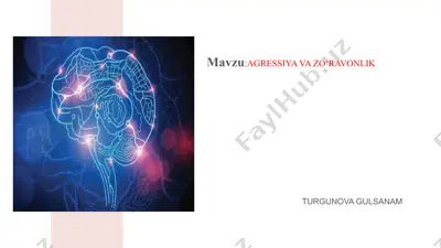agressiya va zo'ravonlik — PPTX