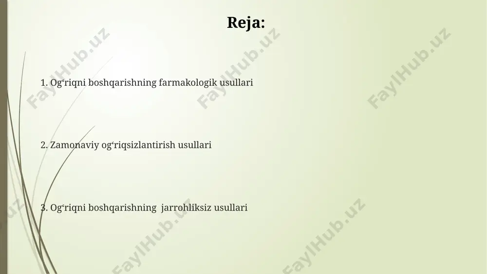 tashkiloti ma'lumotlariga ko'ra, surunkali og'riqlarni samarali kamaytirishda 70% gacha yutuq beradi. jarrohliksiz ogʻriqsizlantirishning zamonaviy usullaridan biri boʻlmish radiochastota ablasyonini qoʻllash orqali 2023-yilda aqshning turli klinikalarida 5000 dan ortiq bemor muvaffaqiyatli davolangan. ogʻriqni boshqarishning psixologik jihatlari oʻzbekistonda oʻtkazilgan tadqiqotlar shuni koʻrsatdiki, surunkali ogʻriq bilan ogʻrigan bemorlarning 70%ida depressiya va xavotirlilik kuzatiladi, bu esa ogʻriqni boshqarishni qiyinlashtiradi. biofeedback texnikasi, ya'ni tananing fiziologik funksiyalarini ongli ravishda boshqarish, ogʻriq intensivligini 2-3 ballga pasaytirishi mumkin, bu esa germaniyada olib borilgan klinik sinovlarda tasdiqlangan. kognitiv-xulq terapiyasi (kkt) ogʻriqni boshqarishda samarali usul boʻlib, 8 hafta davom etgan kkt kursi ogʻriq darajasini 30% ga kamaytirishi mumkinligini koʻrsatuvchi aqsh tadqiqotlari mavjud. zamonaviy ogʻriqsizlantirish usullari spinal kord stimulyatsiyasi (scs) usuli, 20 dan ortiq mamlakatda qoʻllanib, surunkali ogʻriqni davolashda samaradorligi 70% ga yetadi. zamonaviy ogʻriqsizlantirishda 80% hollarda opioid boʻlmagan analjeziklar, masalan, ibuprofen yoki paratsetamol kabi dori vositalaridan foydalaniladi, bu esa germaniyada keng qoʻllaniladi. akupunktur, anʼanaviy xitoy tibbiyotida qoʻllaniladigan usul boʻlib, aqshda …