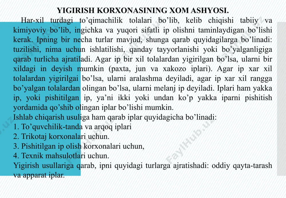 to‘qimachilik sanoati xalq xo‘jaligi - Page 5