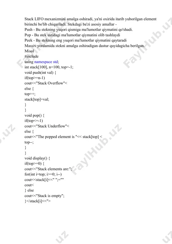 stack ma'lumotlar tuzilmasi - Page 4