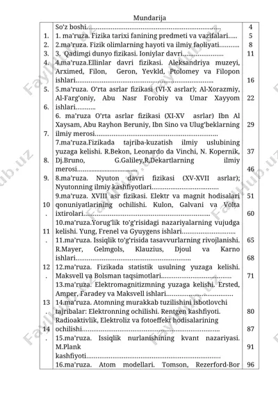 fizika tarixi ma’ruzasi — DOC