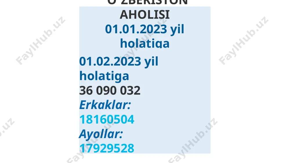 ) demografik vaziyat bilan bog’liq tahdidlar; 3) bandlik sohasidagi tahdidlar, ishsizlik darajasi yuqori bo’lgan hollarda; 4) ijtimoiy nafaqalar miqdori va aholini ijtimoiy qo’llab-quvvatlash choralari bilan bog’liq tahdidlar; 5) sog’liqni saqlash, ta‘lim, madaniyat va kommunal sohada yuzaga keladigan jarayonlar tufayli kelib chiqadigan tahdidlar. respublika aholisini ijtimoiy muhofaza qilish quyidagilarni o‘z ichiga olgan mexanizm asosida amalga oshirildi: - nogironlar, yetim qolgan bolalar, yolg‘iz qariyalarni ijtimoiy ta’minlashni o‘z ichiga olgan tizim; - kam ta’minlangan oilalarga ijtimoiy yordam tizimi; - aholining alohida guruhlari uchun ijtimoiy imtiyozlar tizimi; - pensiya ta’minoti tizimi; - pensiya tizimi orqali qamrab olinmagan keksa kishilarga nafaqa to‘lash tizimi; - ishsizlarni ijtimoiy himoya qilish tizimi. ijtimoiy soha iqtisodiy xavfsizligi indikatorlari ko’rsatkichlar chegaraviy qiymat pensiya va mehnatga qobiliyatli yoshdagi insonlarning nisbati 0,4 dan ko’p emas sog’liqni saqlash, ta‘lim va madaniy tadbirlar uchun xarajatlar, yaimga nisbatan % 15 dan kam emas jami aholi tarkibida yashash minimumidan kam daromadga ega bo’lganlar ulushi,% 6 dan …