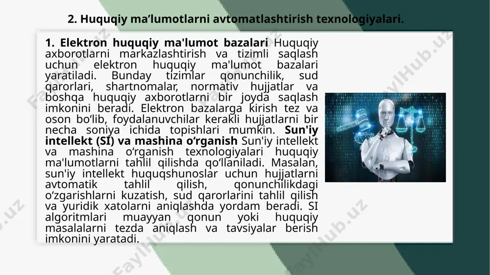 huquqiy ma'lumotlarni avtomatlashtirish - Page 5