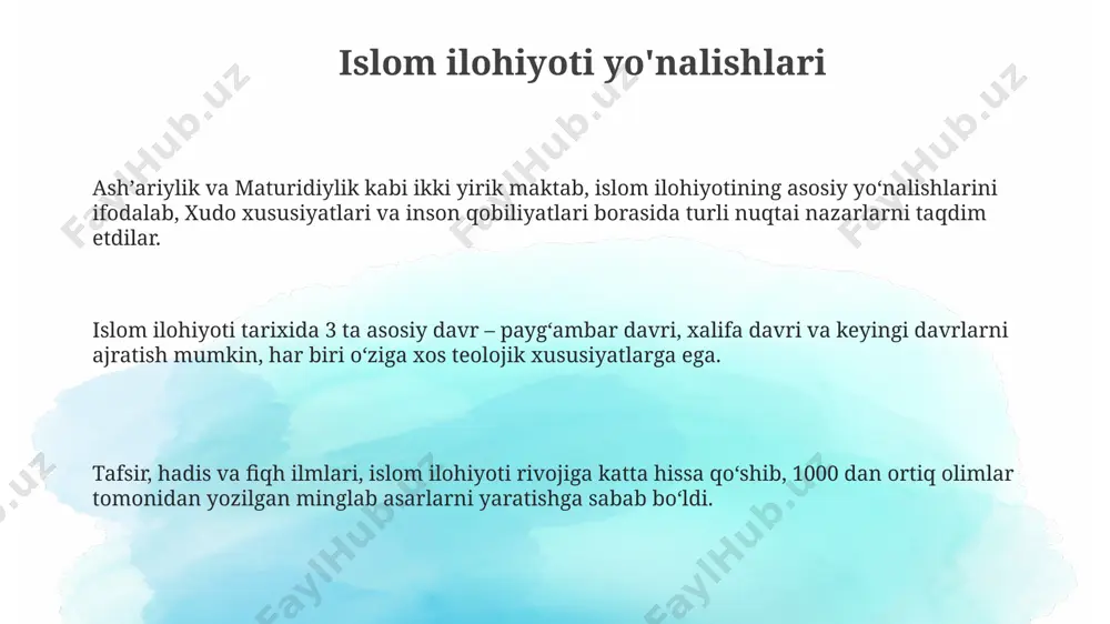 islom dinining aqidaviy yo’nalishlari va maktablari - Page 3
