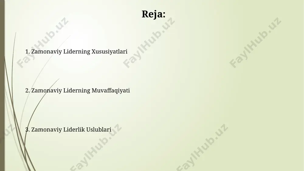 r ko'rsatadi. davlatlararo shartnomalar va kelishuvlar, xususan, savdo hajmining 60% dan ortig'ini tashkil etadigan bmt kabi xalqaro tashkilotlar, xalqaro hamkorlikning muhim tarkibiy qismlaridir. innovatsiyalarni boshqarish innovatsiyalarni boshqarishda agile metodologiyasidan foydalanish, 50% ga yaqin xarajatlarni tejash va 2 barobar tezroq natijalarga erishish imkonini beradi. muvaffaqiyatli innovatsion loyihalarning 70%i, aniq maqsadlar, o'lchovli natijalar va samarali jamoaviy hamkorlikka asoslangan. qaror qabul qilish muvaffaqiyatli liderlar qarorlarni 5w1h (kim, nima, qachon, qayerda, nima uchun, qanday) modeli yordamida tuzishadi va bu aniqlikni ta'minlaydi. risklarni baholashda 3 darajali tizim (yuqori, o'rta, past) qo'llash, qarorlarni ob'ektiv va mantiqiy qilishga yordam beradi. muammolarni hal qilish zamonaviy liderlar muammolarni hal qilishda 80/20 qoidasidan foydalanib, 20% harakat bilan 80% natijaga erishishga intiladi, bu esa vaqt va resurslarni samarali boshqarishni bildiradi. muammolarni hal qilishda tizimli yondashuv muhim: abc tahlili orqali muammolarni muhimlik darajasiga ko'ra 3 toifaga ajratish va eng muhim (a) muammolardan boshlab hal qilish strategiyasini ishlab chiqish. jamoani qurish va rivojlantirish …