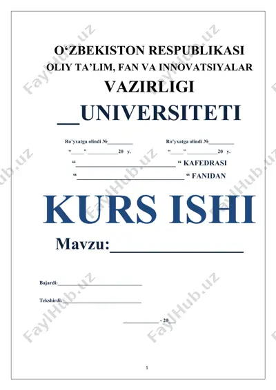 kurs ishi "rus va nemis epigraf olimlari va tarix fanining rivojlanishi" — DOCX