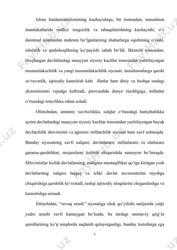 tiv zaruriyat bo‘lib qoldi. shu boisdan barcha mamlakatlar, xalqlar bir-biri bilan bog‘langan o‘zaro aloqadadir. hozirgi dunyoda biron-bir mamlakat, shu jumladan o‘zbekiston respublikasi ham boshqalardan ajralgan xudud emas. sayyoramiz yaxlit va bo‘linmasdir. har bir mamlakat jahon xo‘jalik aloqalarining muayyan geografik va siyosiy tizimlari tarkibiga kiradi. o‘zbekiston xalqaro aloqalarni yo‘lga qo‘yish nuqtai nazaridan va o‘z taraqqiyot istiqbollari jihatidan qulay geografik-strategik imkoniyatlarga ega. qadim zamonlarda sharq bilan g‘arbni bog‘lab turgan buyuk ipak yo‘li o‘zbekiston xududi orqali o‘tgan. bu erda savdo yo‘llari tutashgan, tashqi aloqalar hamda turli madaniyatlar bog‘lanib bir-birini boyitgan. bugungi kunda ham evropa va osiyoni bog‘laydigan yo‘llar markaziy osiyodan, uning o‘rtasida joylashgan o‘zbekistondan o‘tadi. markaziy osiyo mamlakatlari mustaqillikni qo‘lga kiritganidan keyin bu aloqalar yanada shakllanib, ahamiyati oshib bormoqda. markaziy osiyoda geografik-siyosiy jihatdan markaziy o‘rin tutgan o‘zbekiston ushbu mintaqada kuchlar nisbati va muvozanatini saqlash, barqarorlikni ta’minlash, hamkorlikni mustahkamlash imkoniyatlariga ega. o‘zbekiston bugungi kunda qushni davlatlar - qozogg‘ston, qirg‘iziston, tojikiston, turkmaniston va afg‘oniston o‘rtasida …