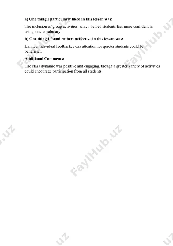 lesson observation (form 1) - Page 3