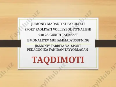 sport pedagogikasi novatorlari — PPTX