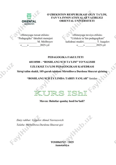 bulutlar qanday hosil boʻladi — DOCX