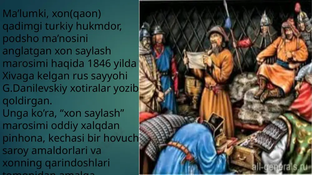 xiva xonligida mashhur boʻlgan hukmdorlar - Page 5