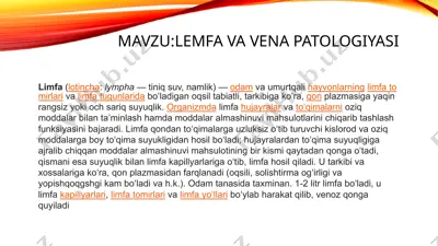 limfa va vena patologiyasi — PPTX