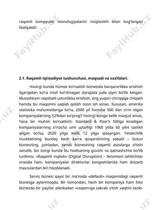 harliklar birinchi bo‘lib, ulardan keyin esa telekommunikatsiya kompaniyalari va banklar raqamlashtirishga mubtalo bo‘ladi. raqamli iqtisodiyotning na’munaviy tuzilmasi lekin tahlilchilarning umumiy fikrlari va kompaniyalar menejerlari orasida o‘tkazilgan so‘rov natijalariga asosan, raqamlashtirish u yoki bu darajada hammamizga hamdaxl qiladi.bugungi kunda bizhar bir mohiyatniu u yoki bu olamga mansub sanagan holda identifikatsiya qilishimiz mumkin, lekin ma’lum vaqt o‘tgandan so‘ng, ko‘pchilik ob’ektlar uchun bunday taqsimlashni amalga oshira olmaymiz. bunday misollar bugunning o‘zidayoq mavjud: ip-kamera yoki tarmoqqa ulangan boshqa har qanday uzatgich – u qaysi olamning bir qismi hisoblanadi? shubhasizki, ular ikkala olam hodisalirining mohiyati sanaladi. mobil telefon bugungi kunda ko‘plab ma’lumotlarni: telefon raqamlarini, tug‘ilgan kun haqidagi ma’lumotlarni, fotosuratlarni, parollarni va boshqa ma’lumotlarni saqlaydi. biz hatto telefon bilan jismonan bog‘lanmagan bo‘lsakda, funksional jihatdan o‘zimizni u bilanbir butun deb his qilamiz. realva virtual dunyolarning birlashib ketish jarayoni boshlan va uni to‘xtatishning imkoni yo‘q deb aytish uchun alohida bir jasurlik shart emas. real va virtual dunyolarning birlashuvi …