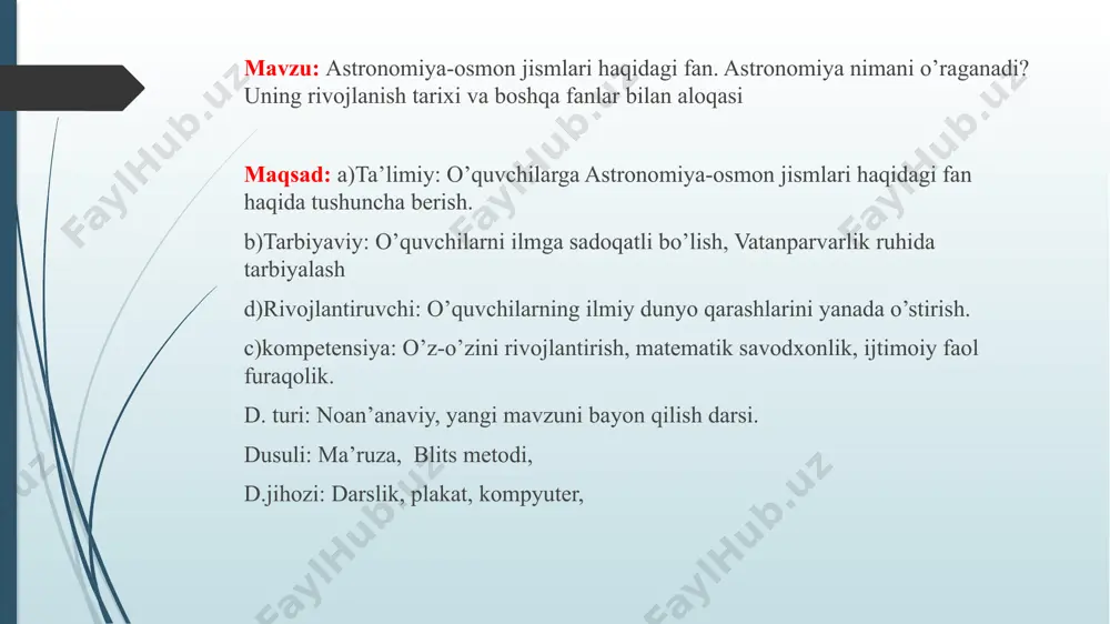 mi klavdiy ptolemey «megale sintaksis» (buyuk tuzilish) nomli asarida yunon astronomiyasi yutuqlarini umumlashtirib, planetalarning ko‘rinma-sirt- moqsimon harakatlarini tushuntira oladigan va asosida aristotel-gipparxlarning geosentrik, ya’ni markazda yer joylashgan degan nazariyasi yotgan olam tuzilishi haqidagi yangi ta’limotni yaratdi (1-rasm). 1-rasm. aristotel (mil. avv. iv asr) olam tuzilishini shunday tasavvur qilgan. bu ta’limotga ko‘ra, o‘sha paytda ma’lum bo‘lgan beshta planeta (merkuriy, venera, mars, yupiter va saturn) yer atrofida episikl deyiluvchi aylanalar bo‘ylab, mazkur episikllarning markazlari esa deferent deyiluvchi katta aylanalar bo‘ylab aylanadi. garchi bu geosentrik nazariya olam tuzilishining haqiqiy manzarasini aks ettirmagan bo‘lsa-da, biroq u deyarli o‘n besh asr davomida tan olinib kelindi. ix–xv asrlarda yaqin va o‘rta sharq hamda markaziy osiyo mamlakatla- rida yirik astronomik rasadxonalar qurildi. ularda al-battoniy, al-xorazmiy, al- farg‘oniy, abu mahmud xo‘jandiy, abu al-vafo buzjoniy, abdurahmon as-so‘fiy va ibn yunus kabi mashhur ajdodlarimiz faoliyat ko‘rsatdilar. xususan, al-battoniy yunon astronomiyasi erishgan yutuqlarni umumlashtirib, oy harakatiga doir ba’zi ma’lumotlarni aniqladi. al-farg‘oniyning …