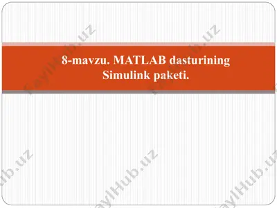 matlab dasturining simulink paketi — PPT